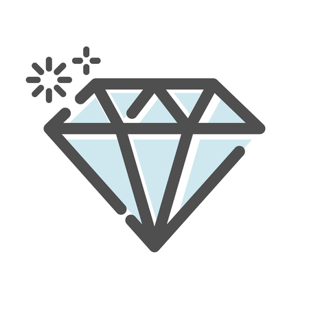 Diamond jewel symbol icon illustration on white background.のイラスト素材