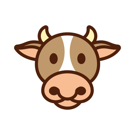 Cow animal head iconのイラスト素材