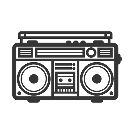 Retro vintage ghetto blaster boomboxのイラスト素材