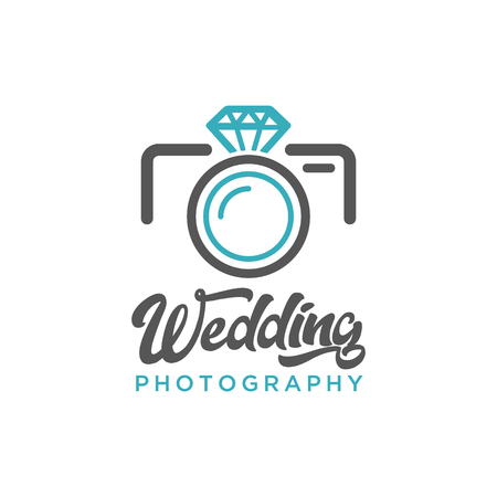 Wedding Photography Camera Diamond Logo Iconのイラスト素材