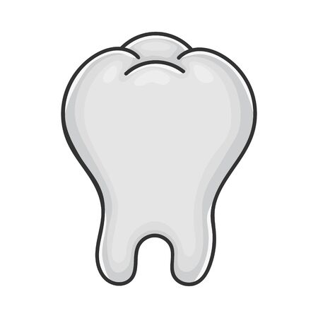 White human tooth design illustration isolated on white のイラスト素材