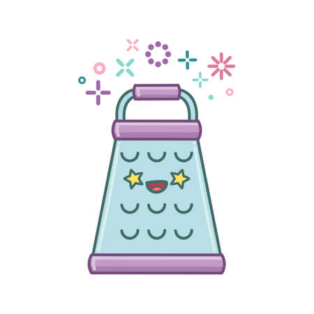 kawaii kitchen cheese grater icon cartoon illustration isolated on white backgroundのイラスト素材