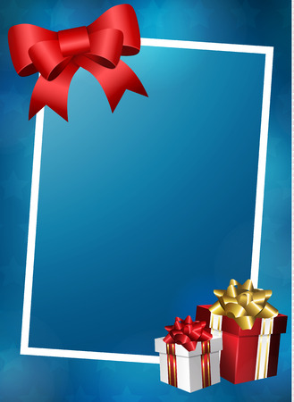 Merry Christmas vector frame for picture and textのイラスト素材
