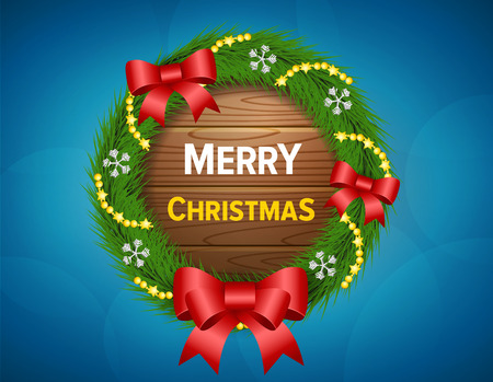 Merry Christmas wish card as vector illustrationのイラスト素材