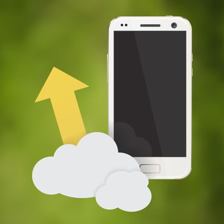 cloud service with cell phone and cloud symbol  graphicのイラスト素材