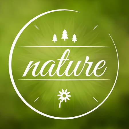 Nature environment symbol in circle illustrationのイラスト素材