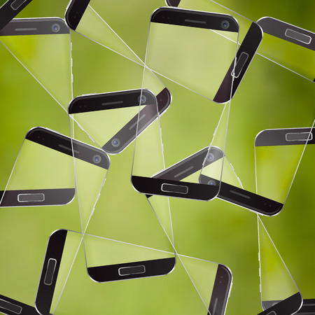 The future of technology transparent glass cell phoneのイラスト素材