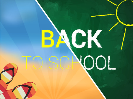 Back to school illustration with blackboard and textのイラスト素材