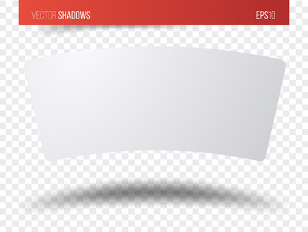 Realistic vector shadow with transparent background, set of transparent realistic linear paper shadow  vector illustrationのイラスト素材