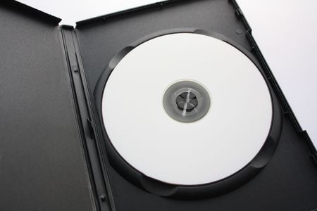 White CD or DVD in black caseの写真素材