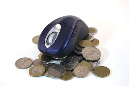 Making money with a computerの写真素材