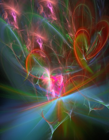 Eerie smooth curves and coloful soft lightsの写真素材