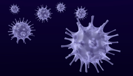 3d render of viruses attacking, over dark background