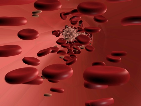 Blood flowing - 3d render