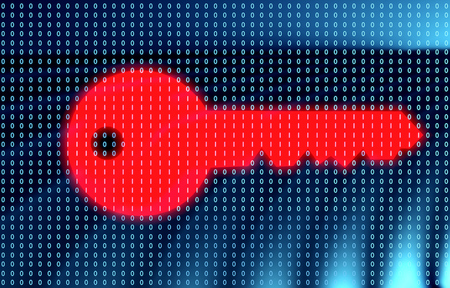 Binary pattern forming a key, illustrating concepts such as cyber-security, encryption, hacking.の写真素材