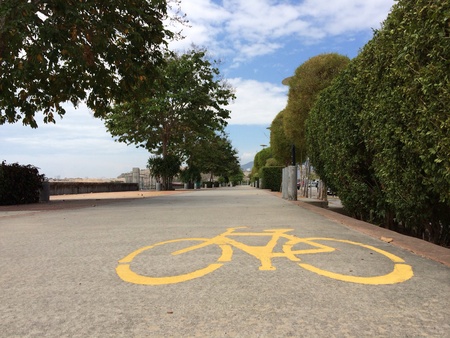 Bicycle symbol on a bicycle lane