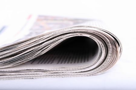 newspaper isolated on white background, news, readingの写真素材