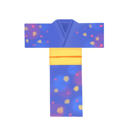 Natsu Matsuri Japanese Summer Festival Element Yukataのイラスト素材