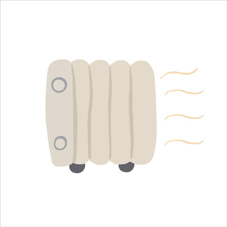 Hand-drawn cute isolated clip art illustration of white heaterのイラスト素材
