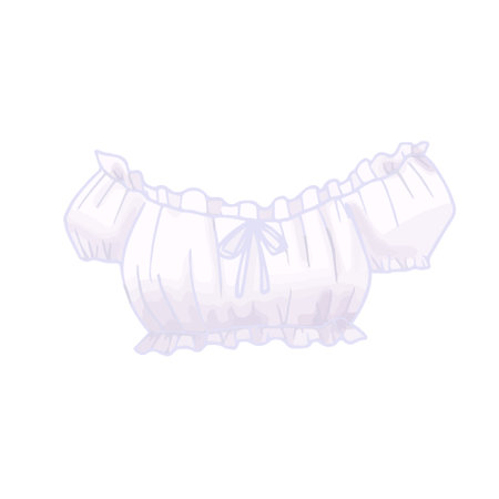 Hand drawn cute isolated clip art illustration of female white lingerie topのイラスト素材