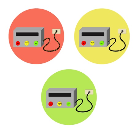 On / standby / off devices with electricity consumptionのイラスト素材