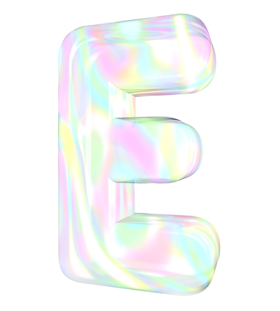 3d transparent letter colored with pastel colorsの写真素材