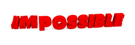 Word IMPOSSIBLE with I and M collapsedの写真素材