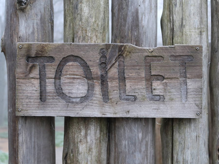 Sign a public toilet in the parcの写真素材