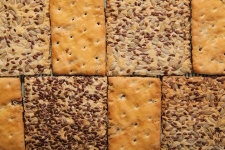 Tasty cookies of different types. Two kinds of biscuit. Chess order.の写真素材