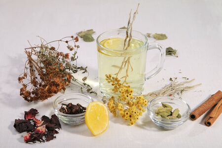 A set of herbs from traditional medicine. Folk treatment.の写真素材