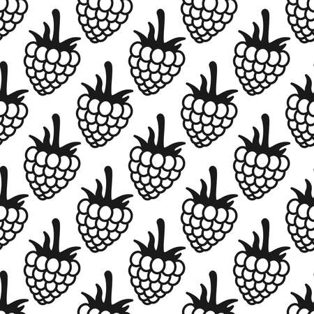 Vector raspberry seamless pattern. Background design for ice cream, tea, natural cosmetics, bakery and candy with berries filling, health care products. Design for, packaging, wrapping paper, textile.のイラスト素材