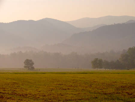 Fog in the mountain regionの写真素材