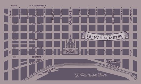 New Orleans French Quarter Mapの写真素材