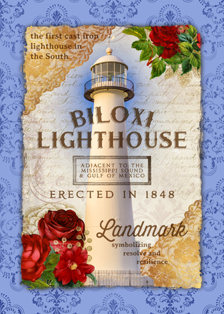 Louisiana Life New Orleans Culture Background Damask Artwork Southern Livingの写真素材