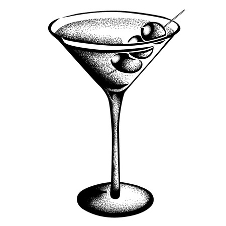 Cajun Martini Historic New Orleans Cocktail Sketchの写真素材