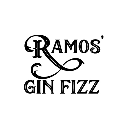 Ramos gin fizz Typography New Orleans Historic Cocktailの写真素材