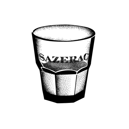 Historic New Orleans Cocktail Sketch Sazeracの写真素材