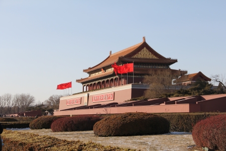 The Gate of Heavenly Peace in Tiananmen Square in China のeditorial素材