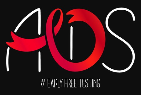 World AIDS day 1 December poster. Awareness red ribbon. Isolated vector banner. HIV test...