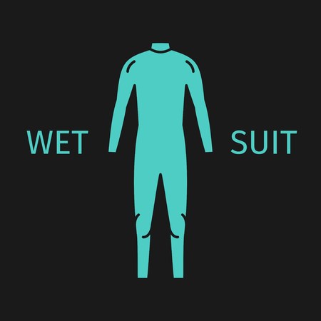 Wet suit line icon. Green surfing Suit.のイラスト素材