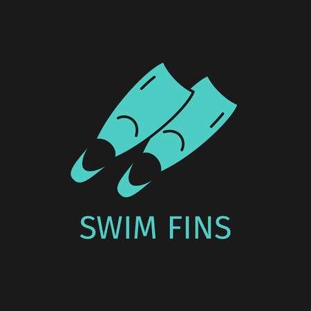 Swim fins line icon. Surfing green fins.のイラスト素材
