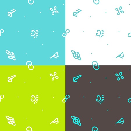 Set of hand drawn seamless pattern illustration background. Vector print with romantic ornament for design textile, fabric, wrapping paper, package, wear, accessories.のイラスト素材