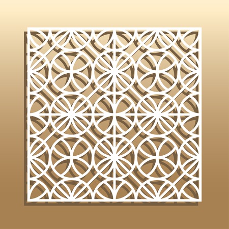 Die cut card. Laser cut vector panel. Cutout silhouette with botanical pattern. A picture suitable for printing, engraving, laser cutting paper, wood, metal, stencil manufacturing.のイラスト素材