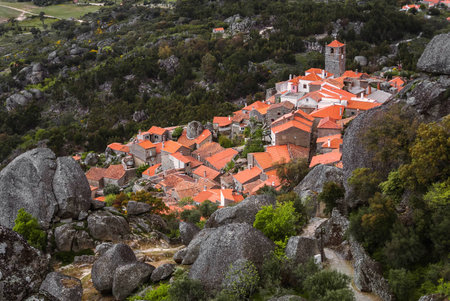 Aerial view on Monsanto villageの写真素材
