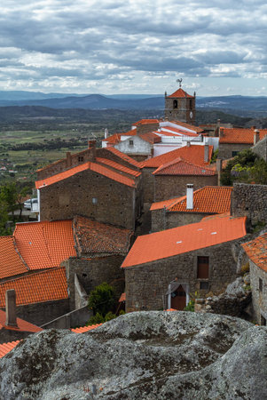 Roofs of the portugese province village Monsantoの写真素材