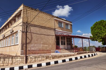 October 2015, Dipcarpaz, Northern Cyprus - School of Rizokarpaso on Cyprus island on sunny dayのeditorial素材