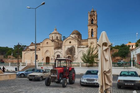 October 2015, Dipcarpaz, Northern Cyprus - Old orthodox Ayios Synesios Church in Rizokarpasoのeditorial素材