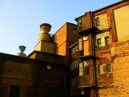 Ruins of an old factory の写真素材