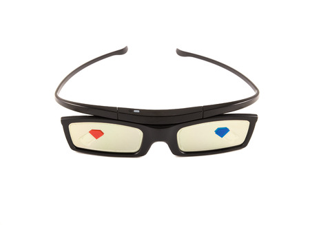 active 3D glasses on a white background. In isolationの写真素材