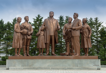 The Pyongyang film Studio. The monument to the great Director, Kim Il-sung.の写真素材